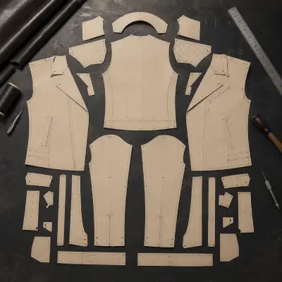 Pattern making step in how a leather jacket is made