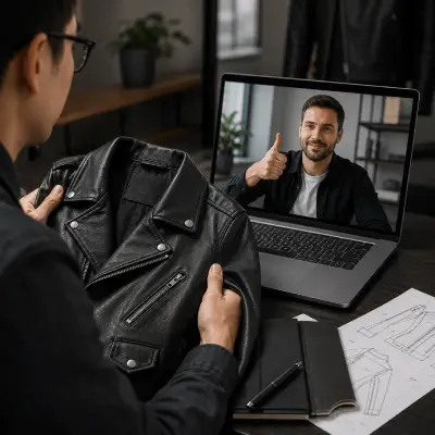 Customer approval step in leather jacket manufacturing